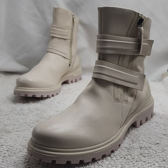 ECCO TREDTRAY COLOR LIMESTONE VELCRO STRAPS ZIPPER MOTO FASHION BOOT WOMEN'S 40 - Picture 15 of 16